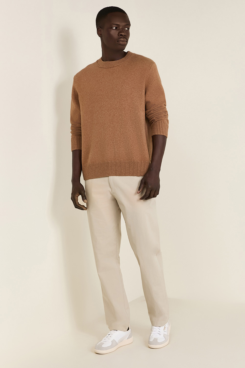 Relaxed-Fit Crewneck Knit Sweater